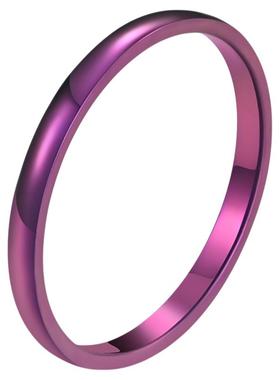 祥饰帝简约2mm细款光面钛钢戒指