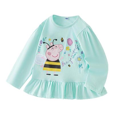 小猪佩奇女童长袖裙T恤裙秋款女宝女孩洋气纯棉连衣裙打底衫上衣
