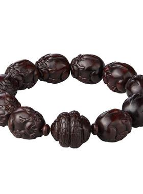 貔貅小叶紫檀手串十二生肖文玩