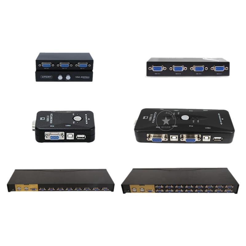 迈拓vga二进一出kvm切换器2/4/8/16进1出电脑显示器视频两口台式主机监控键盘鼠标共享屏幕四八十六进一1080