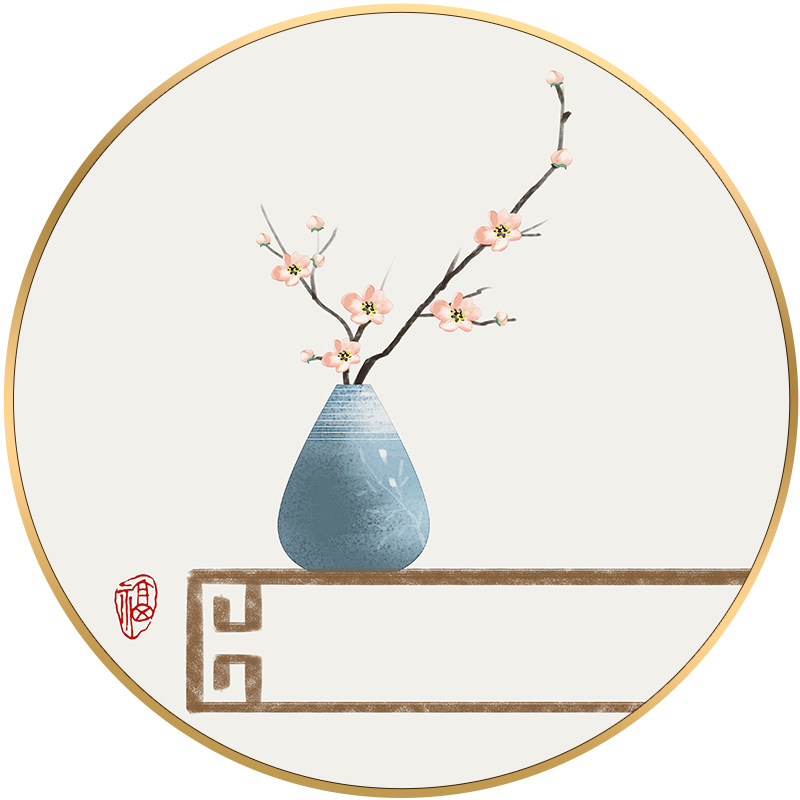 新中式禅意玄关走廊挂画