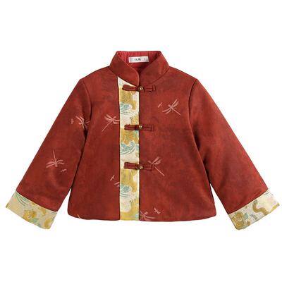 罗蒙男童新中式红色拜年服