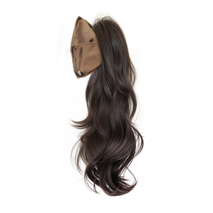 瀑布喷泉半扎高马尾假发秋冬大波浪女长卷发增发量假辫子三角抓夹