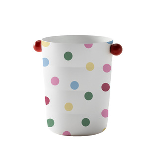 垃圾桶家用波点多巴胺高颜值加厚大容量敞口垃圾桶厨房卫生间纸篓