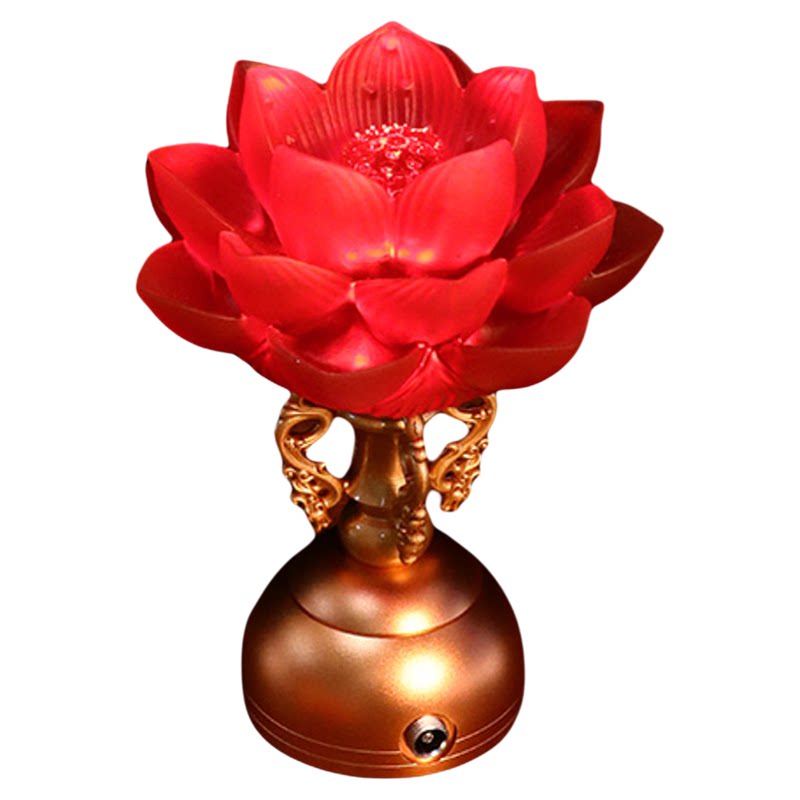 古法琉璃LED莲花供佛长明灯