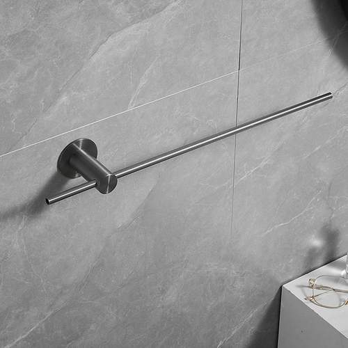 双层简易免打孔单杆毛巾架加长浴室杆毛巾304杆不锈钢卫生间字一