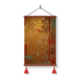 宋代美学复古花鸟图装饰画客厅背景墙入户玄关挂画书房茶室卷轴画