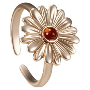 小众雏菊系列法式复古戒指开口可调节设计