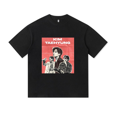 BTS防弹少年团V爱豆粉丝应援周边重磅纯棉T恤半袖杉情侣男女同款