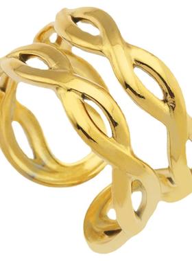活口戒指18K镀金欧美轻奢简约女