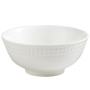 纯白色浮雕陶瓷碗吃饭碗面碗汤碗 高颜值家用饭店加厚防烫餐具碗
