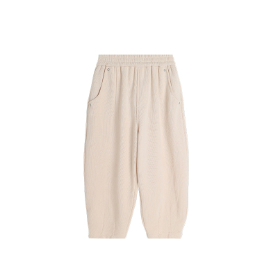 沫沫童装冬装女童阔腿裤子2025冬季新款儿童加绒加厚休闲针织长裤