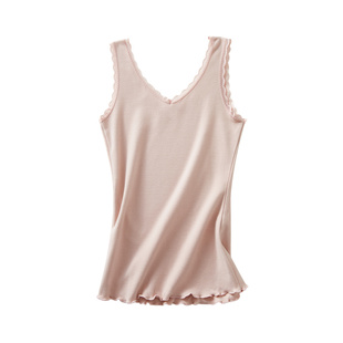 TINGE双面磨毛秋冬女士保暖内衣女蕾丝吊带背心睡衣打底上衣内搭