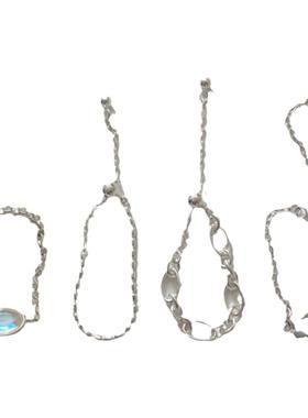 韩国ins925银吊坠可调节戒指