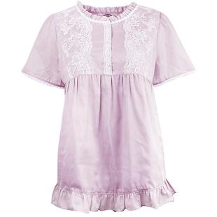 美标官方旗舰店睡衣春夏梭织纯棉短袖女花边薄款家居服