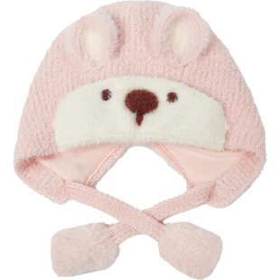 嘟嘟啦宝宝户外防风护耳后开帽儿童冬天保暖针织帽男女童保暖帽子