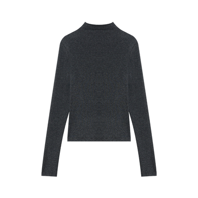 姜雯极简半高领天丝羊毛打底衫