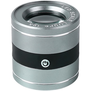 圆筒USB充电放大镜10倍光学玻璃紫光UV灯钱币印刷电子维修纺织品