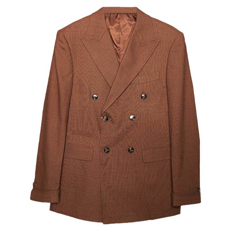 简约双排扣西服经典质感高街蓝色米白色驼色黑色西装夹克外套中性