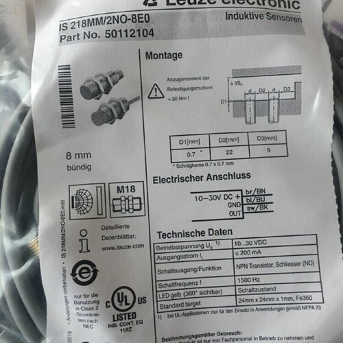 议价正品德国劳易测LEUZE接近开关IS 218MM/4NO-8N0 IS 218MM/2NO
