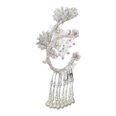 定制白蛇传白娘子白素贞戏曲花旦头饰偏头发髻包真发头套湖边惜别