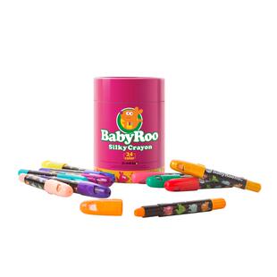 美乐童年丝滑蜡笔24色油画棒旋转炫彩儿童可水洗不脏手水溶性画画笔婴儿宝宝幼儿园小学生专用彩笔彩色画笔