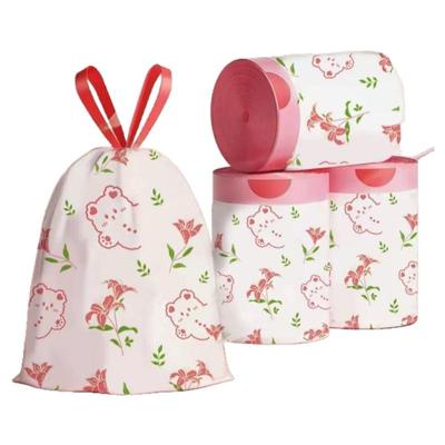 印花抽绳垃圾袋家用手提式加厚