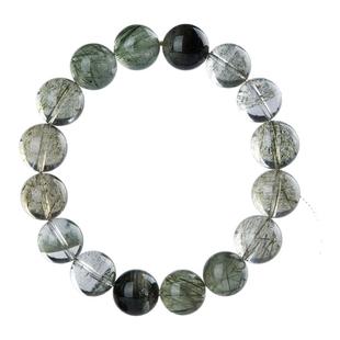 天然绿幽灵水晶手串女绿碧玺绿发晶五行喜木手链高级感本命年招财