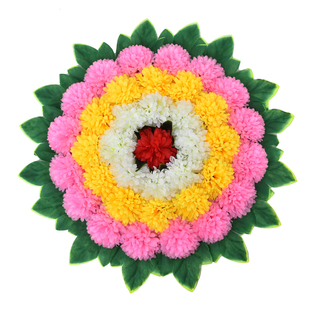 清明花艺祭祀花环花圈上坟扫墓墓碑摆件绢布塑料假花菊花殡葬用品