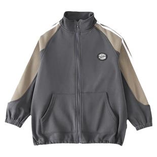 胖童外套男童加肥加大一体薄绒秋冬款13岁初中生男孩加绒卫衣初冬