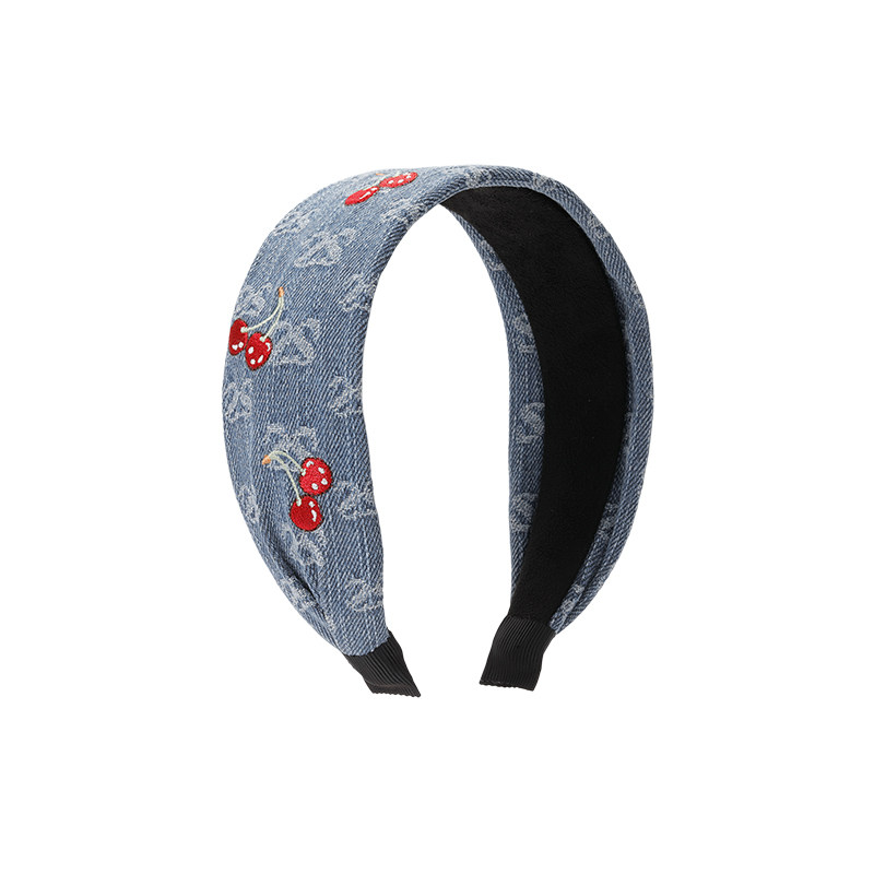SHINE萱子牛仔樱桃系列宽发箍