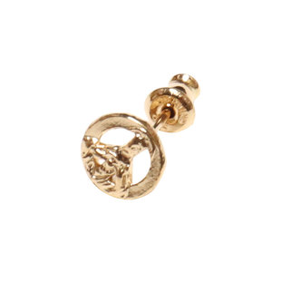 日本AMP JAPAN金银和平图样耳针/耳钉/耳环-日本制15AH