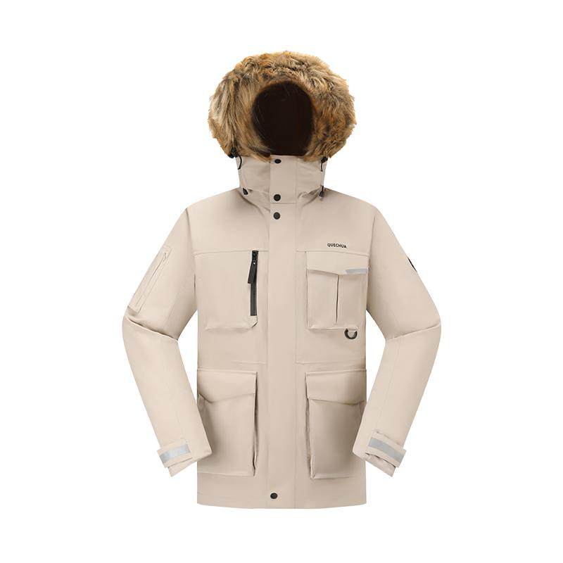 迪卡侬鹅绒火山岩派克工装羽绒服