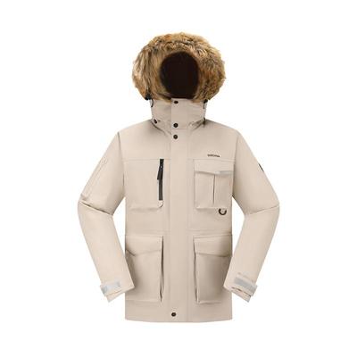 迪卡侬鹅绒火山岩派克工装羽绒服