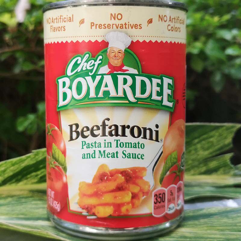 Chef Boyardee Beef Ravioli American Instant Pasta, Macaroni and Beef Wonton cans thumbnail 5