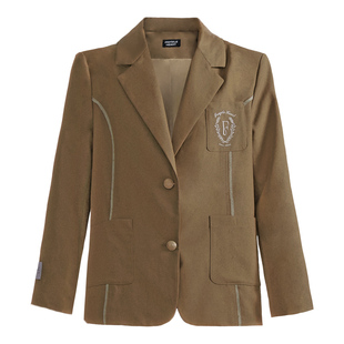 【沈月同款】易碎商店 焦糖美拉德 复古西装外套学院风咖色三件套