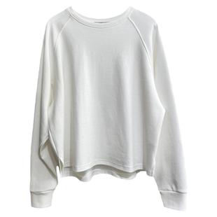 细米定制~秋新棉质短款卫衣插肩袖韩版宽松百搭纯色上衣长袖T外套