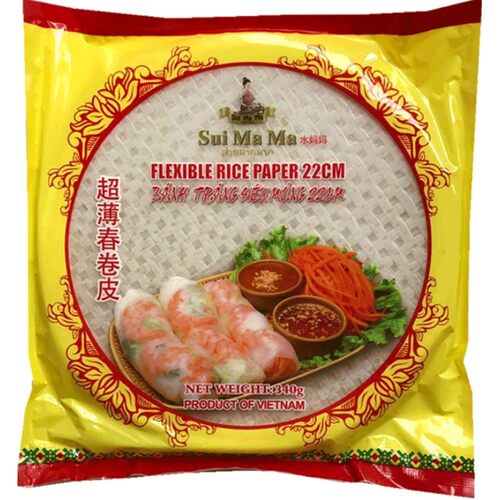水妈妈越南春卷皮340g 薄米皮薄饼皮家用米纸22cm透明春饼皮卷饼