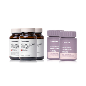 perdays备孕营养套组男士备孕精力素*3+女士活性叶酸*2澳洲进口
