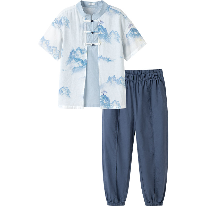 巴拉巴拉男童汉服短袖套装夏季薄