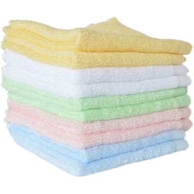 竹纤维素色幼儿园小方巾