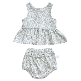 Ryleecru童装宝宝女童印花背心套装线上独家婴幼童碎花春夏套装