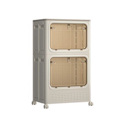 衣服收纳箱家用大容量超大翻盖整理箱换季衣物被子带轮折叠储物柜