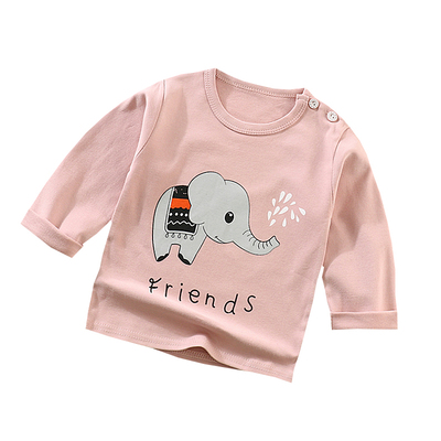 秋冬宝宝长袖纯棉女童男T恤衫