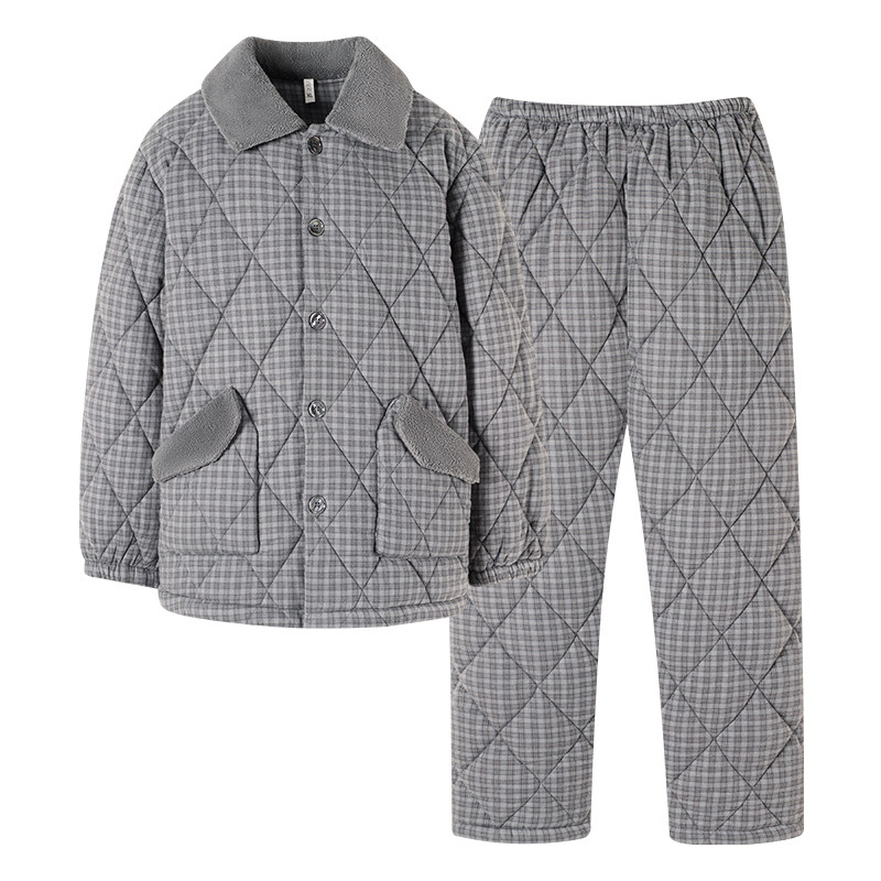 康汝雅冬季加厚纯棉布夹棉家居服