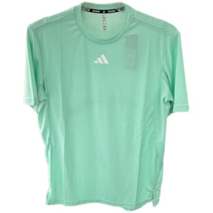 夏正品Adidas/阿迪达斯速干透气简约男圆领运动休闲短袖T恤IJ7676