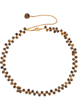 JoJo｜设计师款可调节钻切虎眼石双层Choker星月颈链叠戴项链