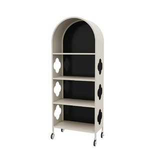 法式奶油风ins可移动全身镜书柜一体家用女生卧室落地试衣穿衣镜