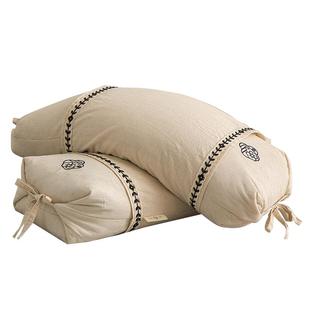 棉麻苦荞麦枕护颈椎助睡眠枕头单人一只装a类小枕头芯一对不塌陷