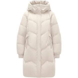 坦博尔奥莱正品清仓羽绒服女时尚冬季中长款连帽休闲时尚外套冬